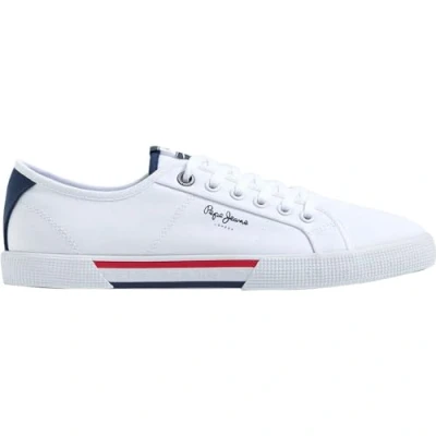 Image of Pepe Jeans Brady Basic Trainers, Men&#039;s, Size: 9, White Cotton