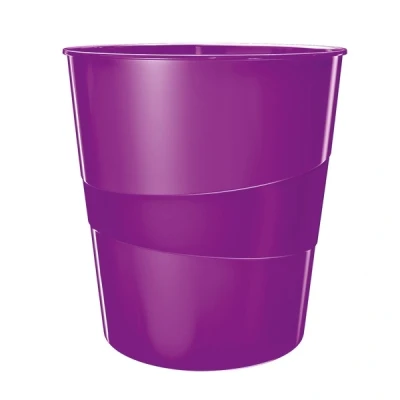 Image of Leitz 52781062 15 Litre Waste Bin, Plastic, Wow Range, Metallic Purple
