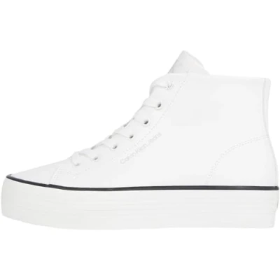 Image of Calvin Klein Jeans BOLD Hightop trainers, Women&#039;s, Size: 4, Bright white/black Leather