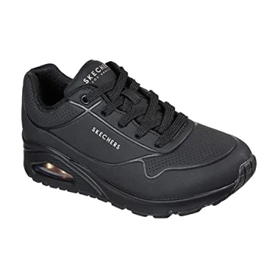 Image of Skechers Wide Fit UNO Trainers, Women&#039;s, Size: 9, Black Pu