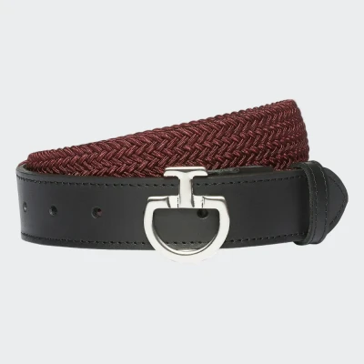 Image of Cavalleria Toscana Ladies Elastic CT Clasp Belt Burgundy Medium Belts Horse &amp; Equestrian