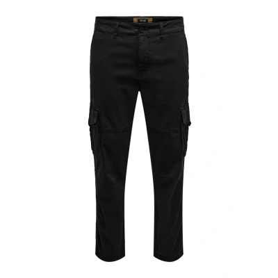 Image of Only &amp; Sons Onsdean LIFE TAP Cargo trousers, Men&#039;s, Size: 30x34, Black