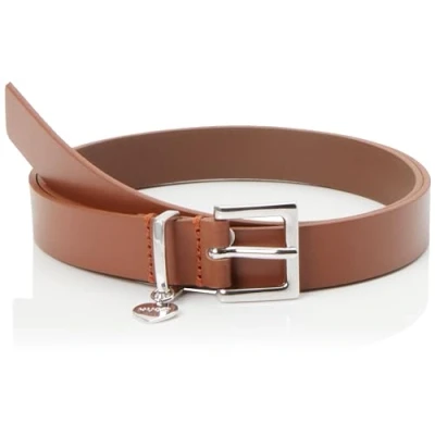 Image of HUGO Amelia Belt, Women&#039;s, Size: 30&quot;, Medium brown