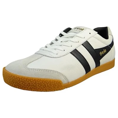 Image of Gola Harrier Sneaker Trainers, Men&#039;s, Size: 9, White black cmbwb Leather