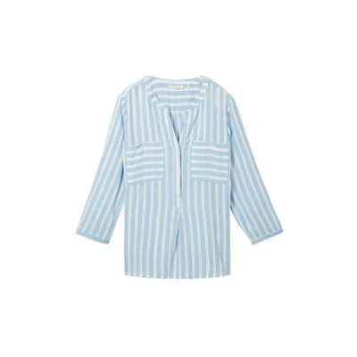 Image of TOM Tailor Blouse, Women&#039;s, Size: 20, Offwhite blue vertical stripe