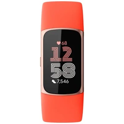 Image of Fitbit Charge 6 Gold (Orange Silicone Strap)