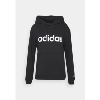 Image of adidas Sportswear W LIN FT HD Sweatshirt, Women&#039;s, Size: Medium, Black/white