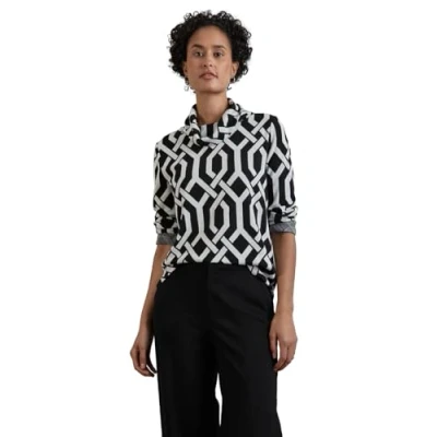 Image of Street One Women&#039;s EOS_Scarf Collar Jacquard Shirt, black, 20