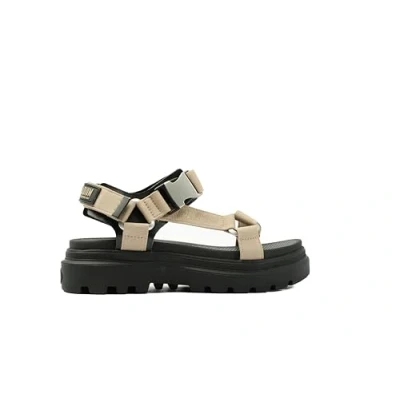 Image of Palladium Platform sandals, Women&#039;s, Size: 7, Dune Textile/synthetics