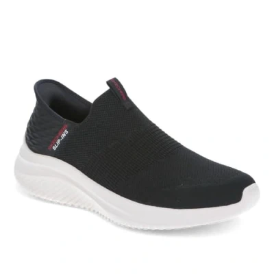 Image of Skechers Ultra FLEX 3.0 Slipons, Men&#039;s, Size: 12, Black/red Textile