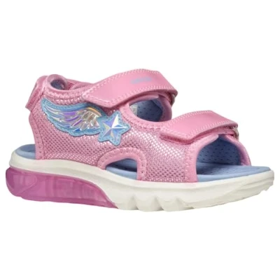 Image of Geox Ciberdron Sandals for kids, Size: 11K, Pink/light sky Imitation leather/ textile