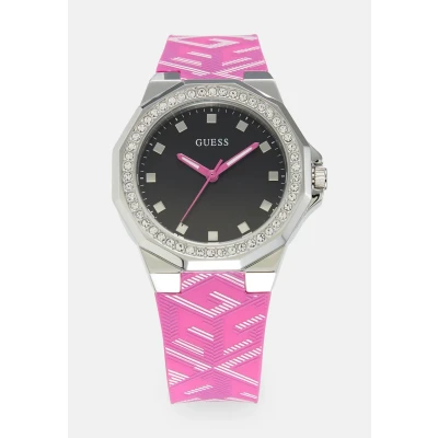 Image of Guess Avril Watch silvercoloured, Women&#039;s, Size: One Size, Silver coloured