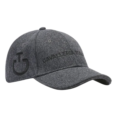 Image of Cavalleria Toscana Wool Baseball Cap Grey Horse Riding Equestrian