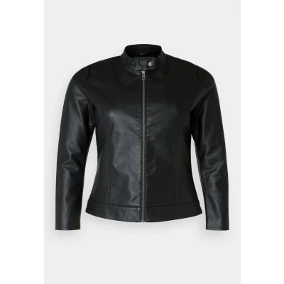 Image of ONLY Carmakoma Carrobber Jacket Faux leather jacket, Women&#039;s, Size: 14, Black