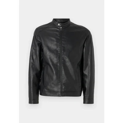 Image of Jack &amp; Jones Jjedylan Clean Jacket Faux leather jacket, Men&#039;s, Size: Small, Black
