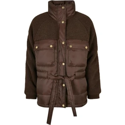 Image of Urban Classics Sherpa MIX Winter jacket, Women&#039;s, Size: XXL, Brown