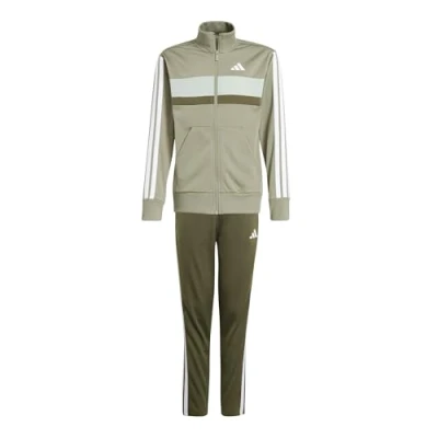 Image of adidas Performance Tiberioerio Junior Unisex SET Tracksuit for kids, Size: 15 16y, silver pebble/white/wonder