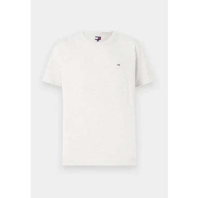 Image of Tommy Jeans Men’s Short Sleeve Round Neck T Shirt, Grey (Lt Htr), XXL