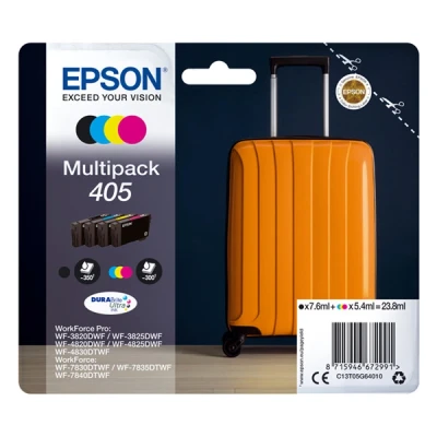 Image of Epson 405 Suitcase Genuine Multipack, 4 colours Ink Cartridges, DURABrite Ultra