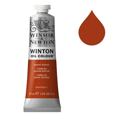 Image of Winsor &amp; Newton Winton 1414074 Fine High Quality Oil Paint 37 ml Tube with Even Consistency, Lightfast, Coverage, Rich in Colour Pigments Burnt Siena