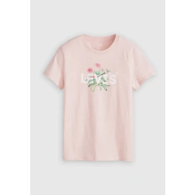 Image of Levi&#039;s THE Perfect TEE Print Tshirt, Women&#039;s, Size: Small, Pink desert