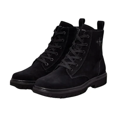 Image of Calvin Klein Jeans BOOT MID Laceup Iconic ankle boots, Men&#039;s, Size: 11, Triple black Suede