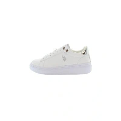 Image of U.S. Polo Assn. CODY Trainers, Women&#039;s, Size: 3.5, White silver shoes