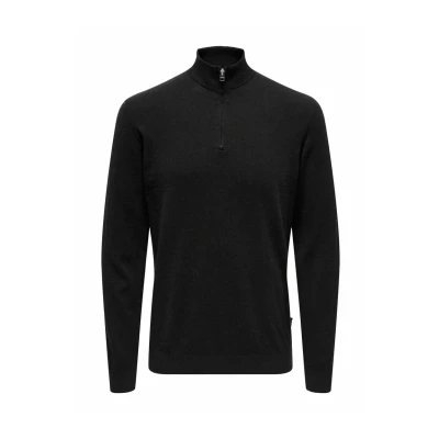 Image of Only &amp; Sons Men&#039;s Knitted Jumper, Black, S