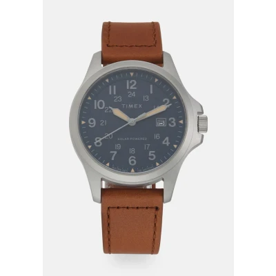 Image of Timex Expedition North Field POST Solar Watch, Men&#039;s, Size: One Size, Brown/blue