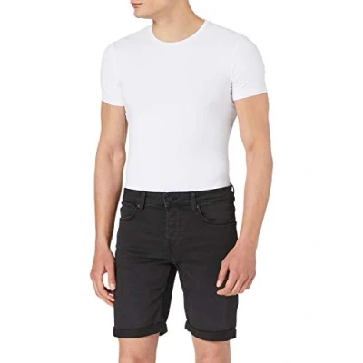 Image of Only &amp; Sons Men&#039;s Denim Shorts, Black Denim, L