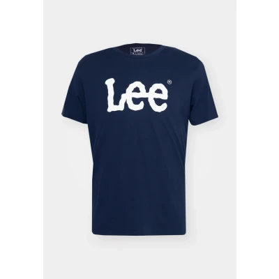 Image of Lee Woobly LOGO TEE Print Tshirt, Men&#039;s, Size: Small, Navy drop