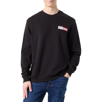 Image of Tommy Jeans Men&#039;s Pullover Sweatshirt, Black (Black), XS