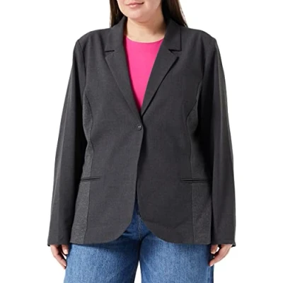 Image of Kaffe Curve JIA Blazer, Women&#039;s, Size: 16, Dark grey melange