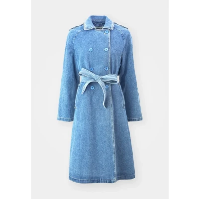 Image of ONLY Onljuliette COAT Trenchcoat, Women&#039;s, Size: Medium, Medium blue denim