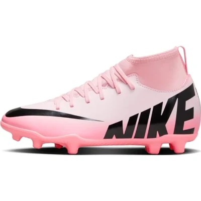 Image of NIKE Unisex Kid&#039;s Superfly 9 Club Fg/Mg Football Shoe, Pink Foam Black, 4 UK