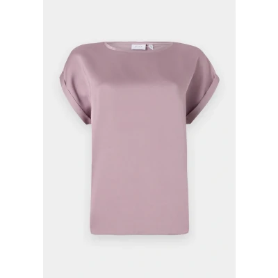 Image of Vila Women&#039;s Variety S/S Satin Top Noos Short Sleeved Blouse, toadstool, 16