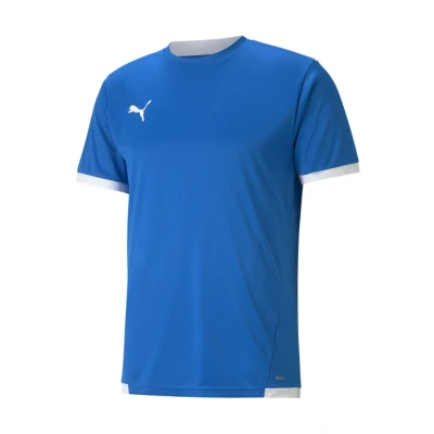 Image of puma Teamliga Sports Tshirt, Men&#039;s, Size: Large, Electric blue lemonade white