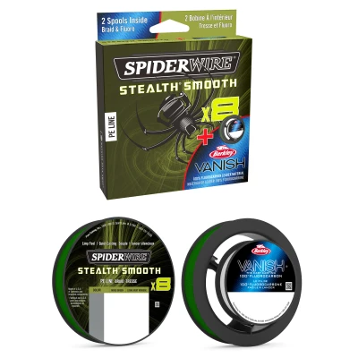 Image of SpiderWire Stealth Smooth 8 and Berkley FC Duo Spool 0,11mm &amp; 0,32mm Braided fishing line