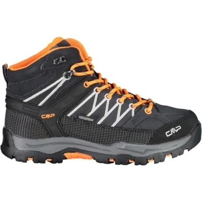 Image of CMP Rigel MID Trekking WP Unisex Mountain shoes for kids, Size: 12K, Antracite/flash orange Leather and textile