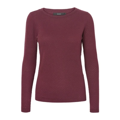 Image of Vero Moda Vmcare Structure LS Oneck GA NOOS Jumper, Women&#039;s, Size: XS, Bordeaux