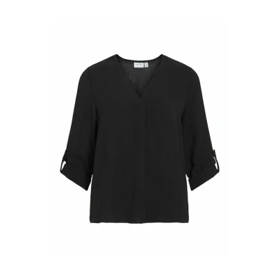 Image of Vila Women&#039;s Vijosa 3/4 V Neck top Noos, Black Beauty, 8