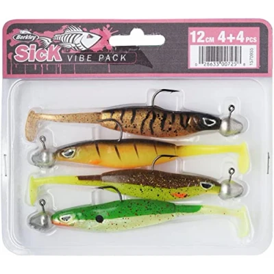 Image of Berkley Sick Vibe Pre Rigged Softbait 12cm (4 pieces) Shad