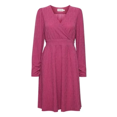 Image of ICHI Nelly DR2 Jersey dress, Women&#039;s, Size: Small, Festival fuchsia