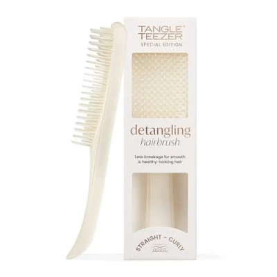 Image of Tangle Teezer Ultimate Detangler Hairbrush, For Wet and Dry Hair, Detangling Brush All Hair Types, Two Tiered Teeth Reduce Breakage Eliminate Knots, Porcelain Cream, Matte Finish