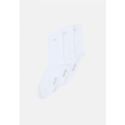 Image of Calvin Klein Underwear Women SOCK ROLL TOP 3 PACK Socks, Women&#039;s, Size: 4 7, White