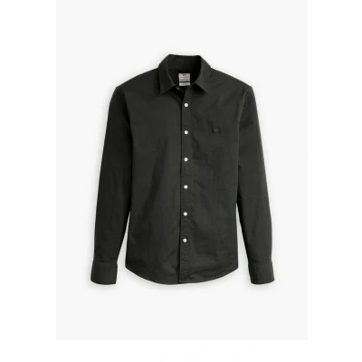 Image of Levi&#039;s Men&#039;s Long Sleeve Battery Housemark Slim Shirt, Jet Black, S