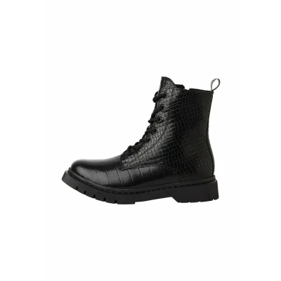 Image of Tamaris Platform ankle boots, Women&#039;s, Size: 4, Black struct. Leather/synthetics