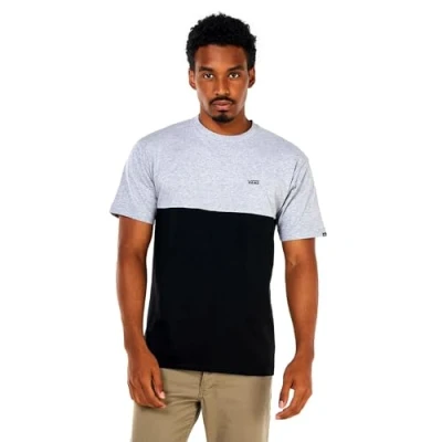 Image of Vans Colorblock TEE Print Tshirt, Men&#039;s, Size: Small, Athletic heather/black