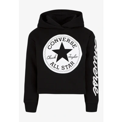 Image of Converse Chuck Patch Cropped Hoodie for kids, Size: 5 6y, Black