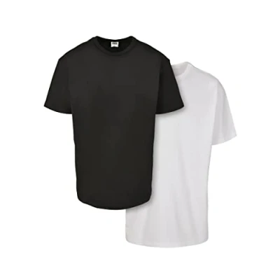 Image of Urban Classics Basic Tshirt, Men&#039;s, Size: Medium, Black white